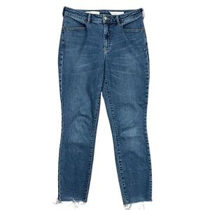 Pilcro and the Letterpress High Rise Skinny Raw Hem Jeans Cotton Denim Size 30